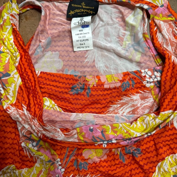 Vivienne Westwood Anglomania orange floral resort top & matching skirt FW 13/14 - Picture 5 of 6